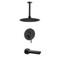 Matte Black Tub and Shower Faucet Set With Rain Ceiling Shower Head